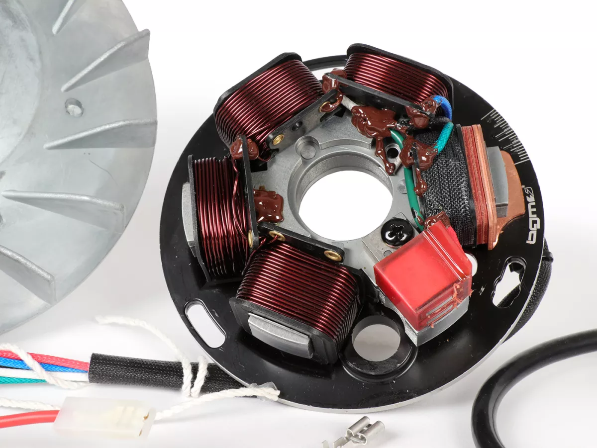 Zündung-Set -BGM PRO 12V Touring elektronisch- Vespa P125X/P200E (1977-1983, Modelle mit Blinker, Spannungsregler, ohne Batterie) - P125X (VNX1T), P150X (VLX1T), P200E (VSX1T)
