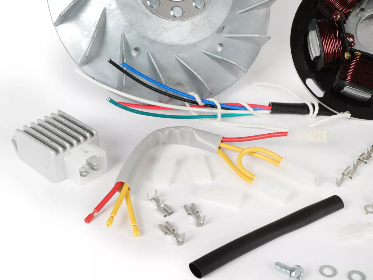 Zündung-Set -BGM PRO 12V Touring elektronisch- Vespa P125X/P200E (1977-1983, Modelle mit Blinker, Spannungsregler, ohne Batterie) - P125X (VNX1T), P150X (VLX1T), P200E (VSX1T)