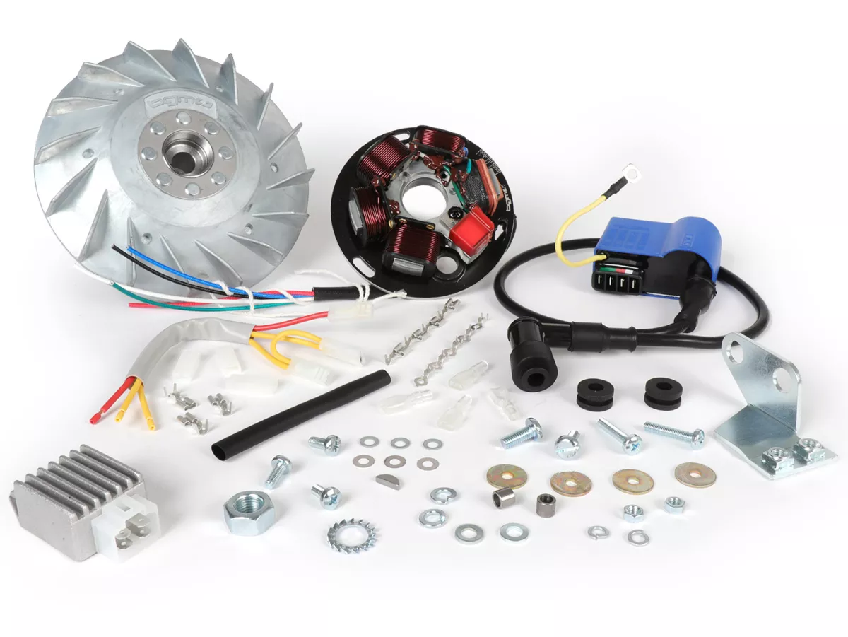 Zündung-Set -BGM PRO 12V Touring elektronisch- Vespa P125X/P200E (1977-1983, Modelle mit Blinker, Spannungsregler, ohne Batterie) - P125X (VNX1T), P150X (VLX1T), P200E (VSX1T)