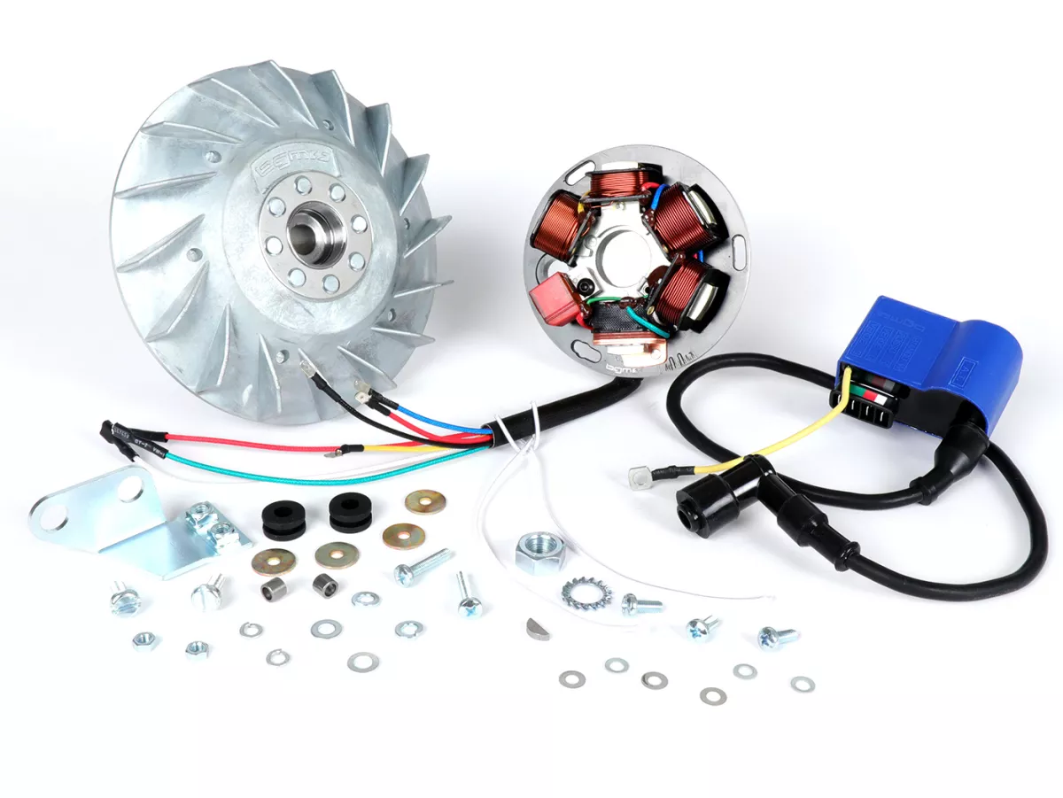 Tändsats -BGM PRO 12V Touring electronic- Vespa P80X, P125X, P200E (1977-1983, modeller med indikatorer, spänningsregulator och batteri) - P80X, PX80E (V8X1T), P125X (VNX1T 82433-), PX125E (VNX2T), P150X/PX150E (VLX1T), P150S (VBX1T), P200E (VSX1T)