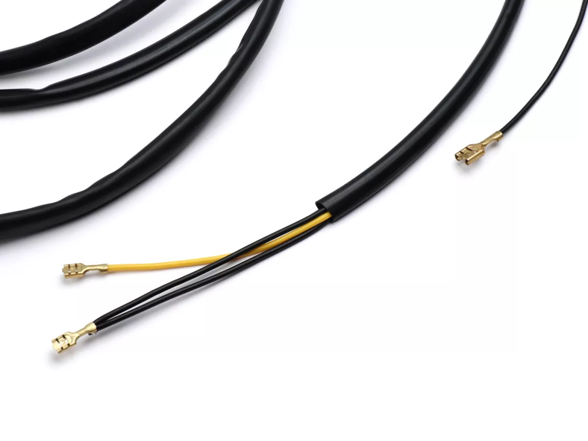 Kabelboom set incl. schakelaar -BGM ORIGINAL- Vespa PX oud (Italië, of voor conversie), 1981-1983, met 3-pins spanningsregelaar, met richtingaanwijzers, zonder batterij, claxon AC (zoemer), ontsteking bodemplaat met 5-draads elektronische, contactslot 4-p