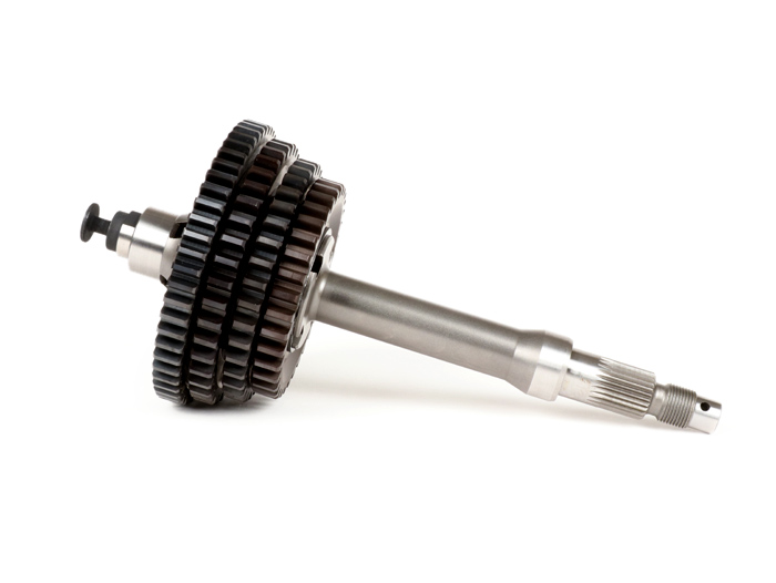 Gearbox (gear cogs incl. drive shaft) -BGM PRO- Vespa PX EFL, Disc, My, 2011 (1984-) - PX125 (VNX2T 232053-, ZAPM), PX150 (VLX1T 624602-, ZAPM), PX200 (VSX1T 315267-), Cosa, T5 125cc, LML Star 2-stroke, Stella 2-stroke - 12/57, 13/42, 17/38, 21/35 teeth -
