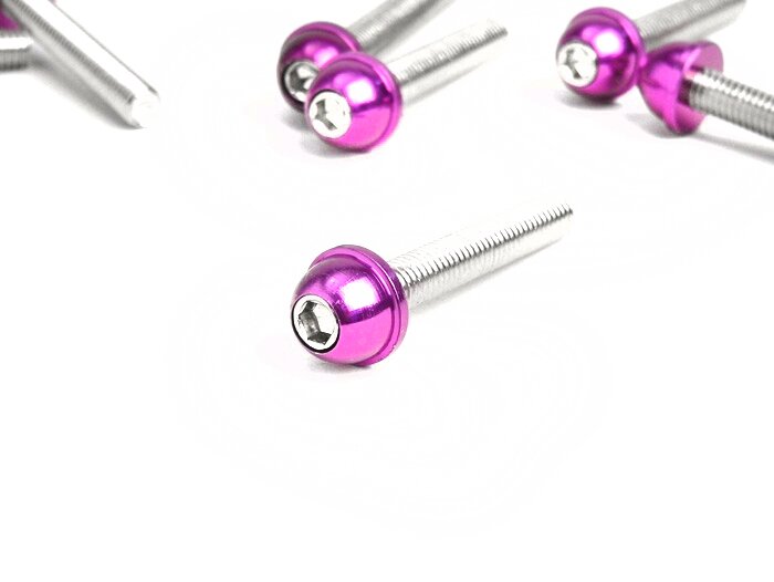 Set di bulloni motore - Stile BGM - Peugeot (verticale) - Viola - SPEEDFIGHT1 50cc AC, SPEEDFIGHT2 50cc AC, TKR50, TREKKER50, VIVACITY50, ELYSEO50, SQUAB50, SV50, ZENITH50, BUXY50, ELYSTAR50, LOOXOR50, SPEEDAKE