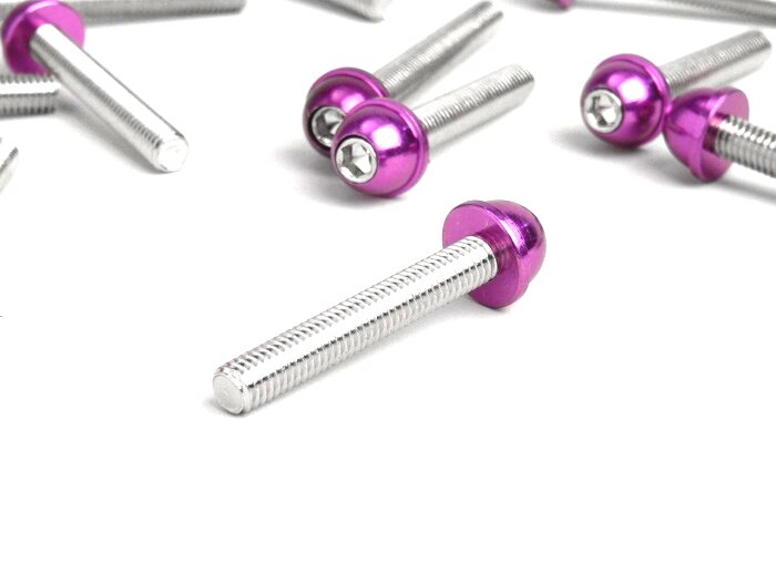 Set di bulloni motore - Stile BGM - Peugeot (verticale) - Viola - SPEEDFIGHT1 50cc AC, SPEEDFIGHT2 50cc AC, TKR50, TREKKER50, VIVACITY50, ELYSEO50, SQUAB50, SV50, ZENITH50, BUXY50, ELYSTAR50, LOOXOR50, SPEEDAKE