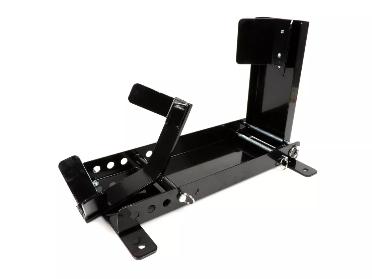 Transportvergrendeling voor aanhanger - scooterstandaard - wieldop voor voorwiel -BGM PRO Vespa, Lambretta, Scooter, Moderne Vespa, 8 tot 13 inch bandenmaat - snel en eenvoudig vastzetten van de scooter door één persoon voor garage, carport, aanhanger, tr