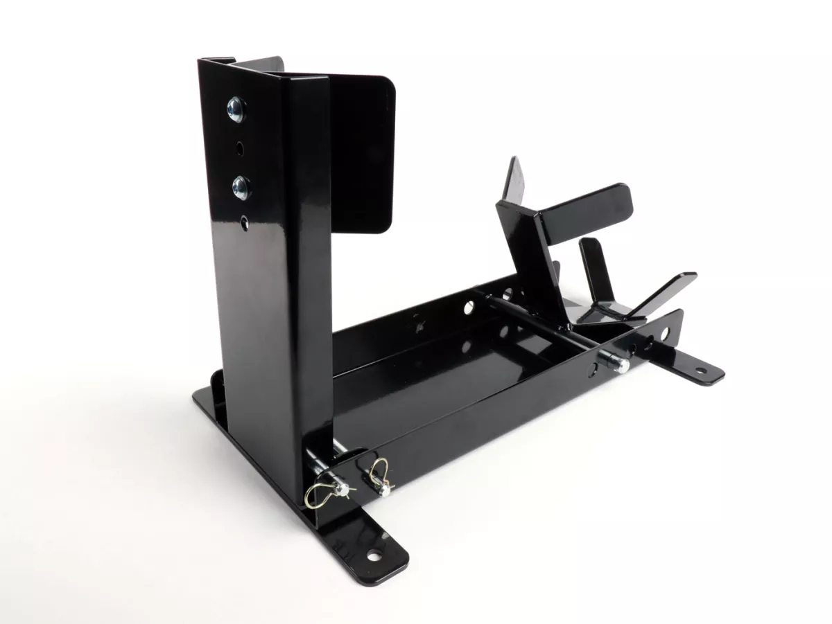 Transportvergrendeling voor aanhanger - scooterstandaard - wieldop voor voorwiel -BGM PRO Vespa, Lambretta, Scooter, Moderne Vespa, 8 tot 13 inch bandenmaat - snel en eenvoudig vastzetten van de scooter door één persoon voor garage, carport, aanhanger, tr