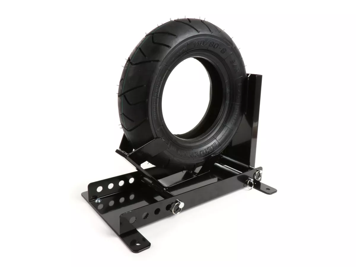 Transportvergrendeling voor aanhanger - scooterstandaard - wieldop voor voorwiel -BGM PRO Vespa, Lambretta, Scooter, Moderne Vespa, 8 tot 13 inch bandenmaat - snel en eenvoudig vastzetten van de scooter door één persoon voor garage, carport, aanhanger, tr