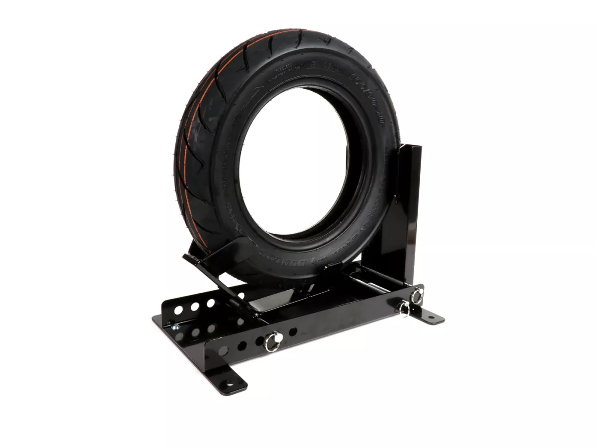 Transportvergrendeling voor aanhanger - scooterstandaard - wieldop voor voorwiel -BGM PRO Vespa, Lambretta, Scooter, Moderne Vespa, 8 tot 13 inch bandenmaat - snel en eenvoudig vastzetten van de scooter door één persoon voor garage, carport, aanhanger, tr