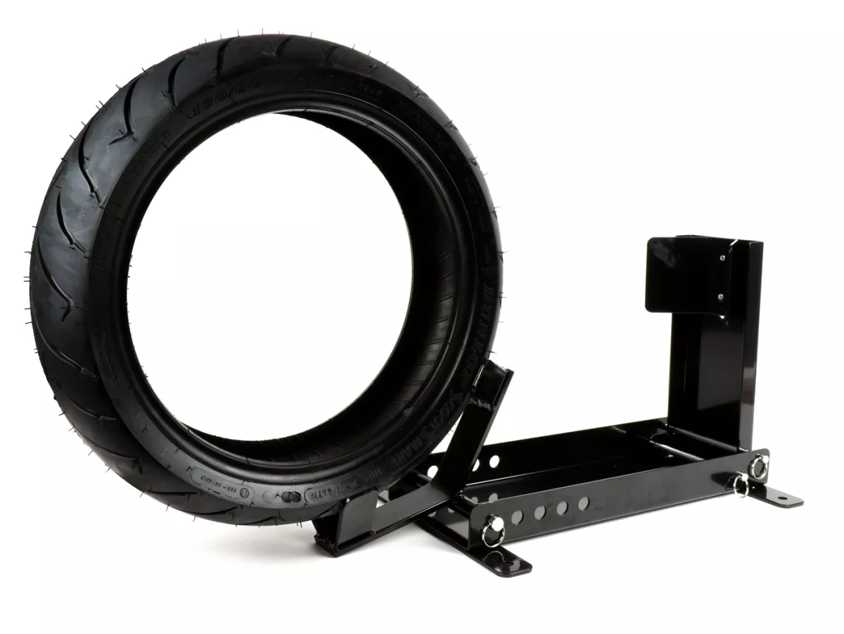 Transportvergrendeling voor aanhanger - scooterstandaard - wieldop voor voorwiel -BGM PRO Vespa, Lambretta, Scooter, Moderne Vespa, 8 tot 13 inch bandenmaat - snel en eenvoudig vastzetten van de scooter door één persoon voor garage, carport, aanhanger, tr