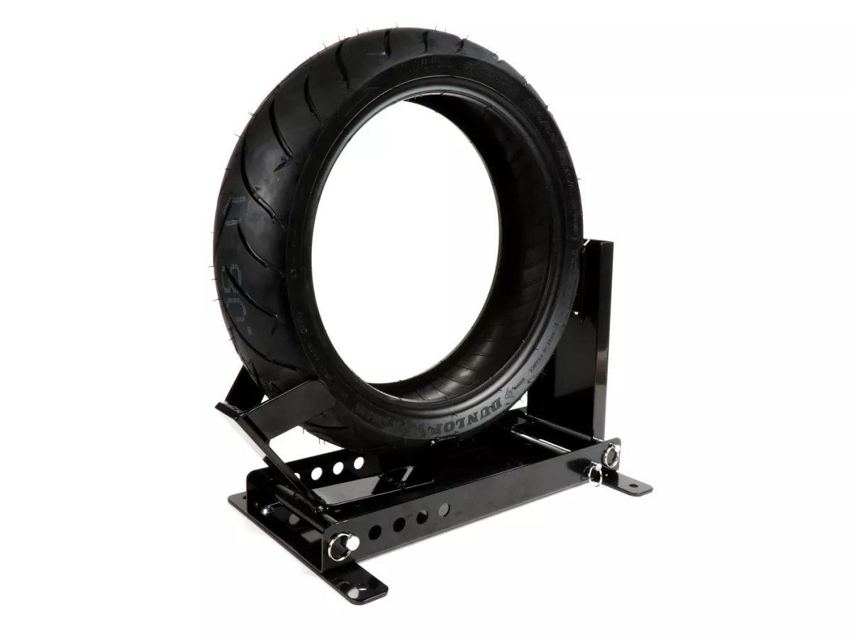 Transportvergrendeling voor aanhanger - scooterstandaard - wieldop voor voorwiel -BGM PRO Vespa, Lambretta, Scooter, Moderne Vespa, 8 tot 13 inch bandenmaat - snel en eenvoudig vastzetten van de scooter door één persoon voor garage, carport, aanhanger, tr