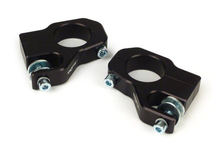 Bagian atas pemasangan peredam kejut -Klip BGM PRO pada Aluminium CNC- Lambretta LI, LIS, SX, TV, DL, GP - hitam