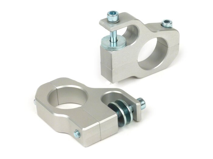 Shock absorber upper mount -BGM PRO Clip on aluminium CNC- Lambretta LI, LIS, SX, TV, DL, GP - silver
