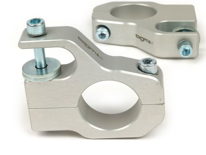 Shock absorber upper mount -BGM PRO Clip on aluminium CNC- Lambretta LI, LIS, SX, TV, DL, GP - silver