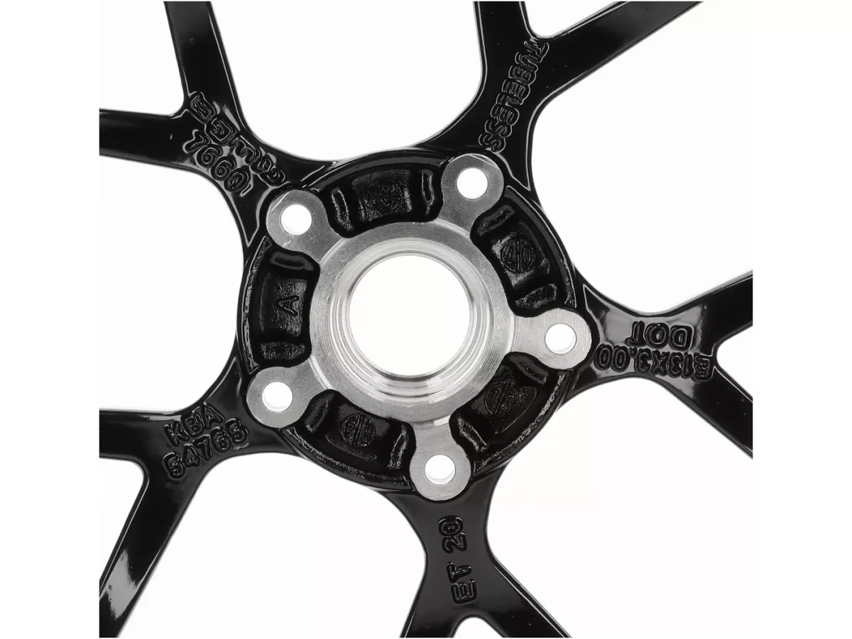 Wiel -BGM PRO SPORT - 3.00-13 inch - Vespa GTS, GTS Super, GTV, Sei Giorni, GT 60, GT, GT L 125-310cc - zwart glanzend