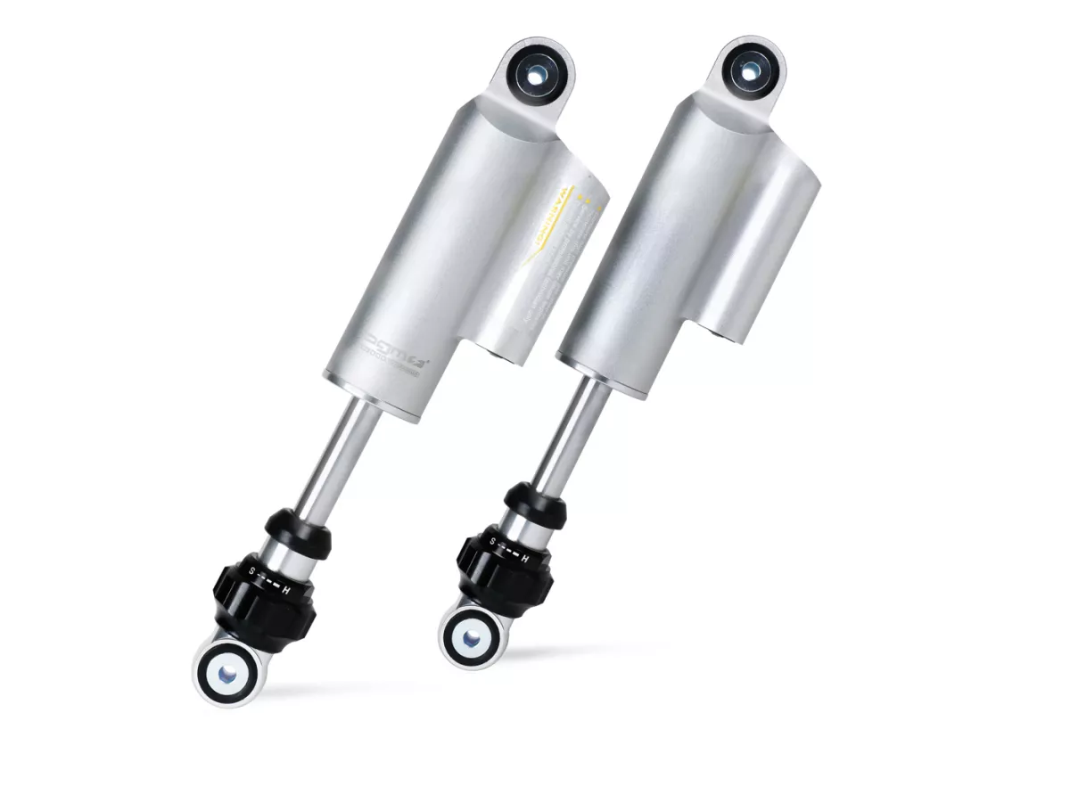 Pair of front shock absorbers -BGM PRO F16 COMPETITION- Lambretta LI, LIS, SX, TV (series 2-3), DL, GP - silver