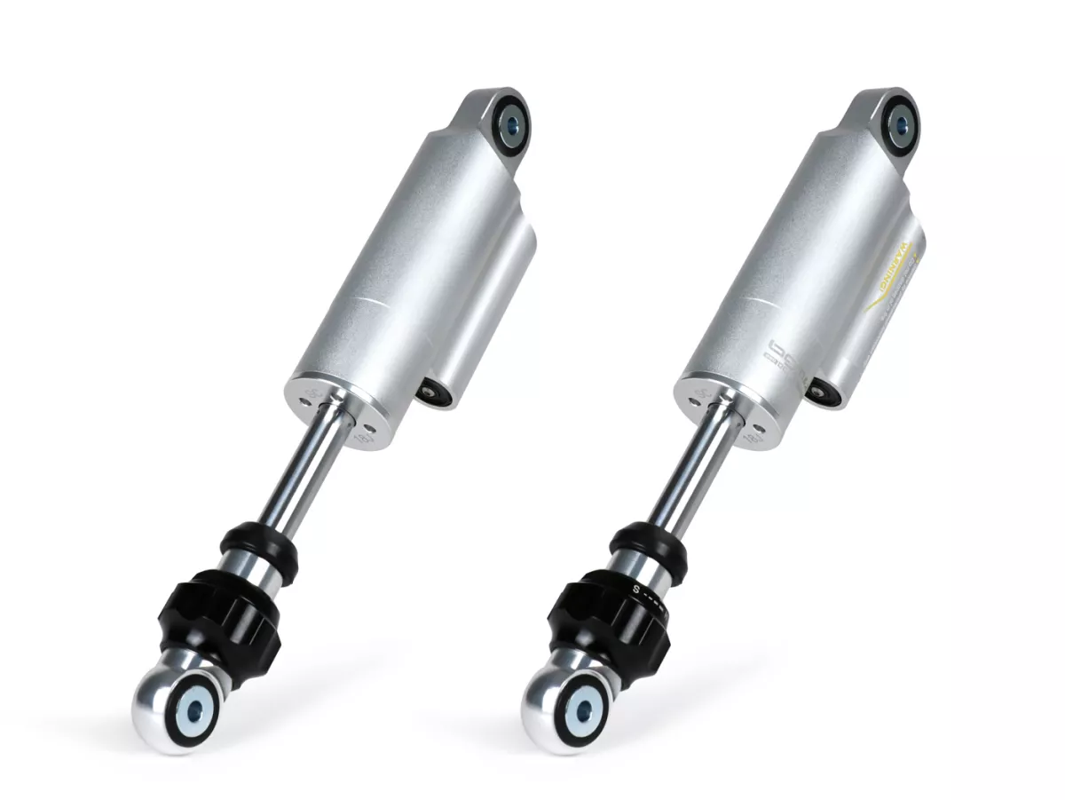 Pair of front shock absorbers -BGM PRO F16 COMPETITION- Lambretta LI, LIS, SX, TV (series 2-3), DL, GP - silver
