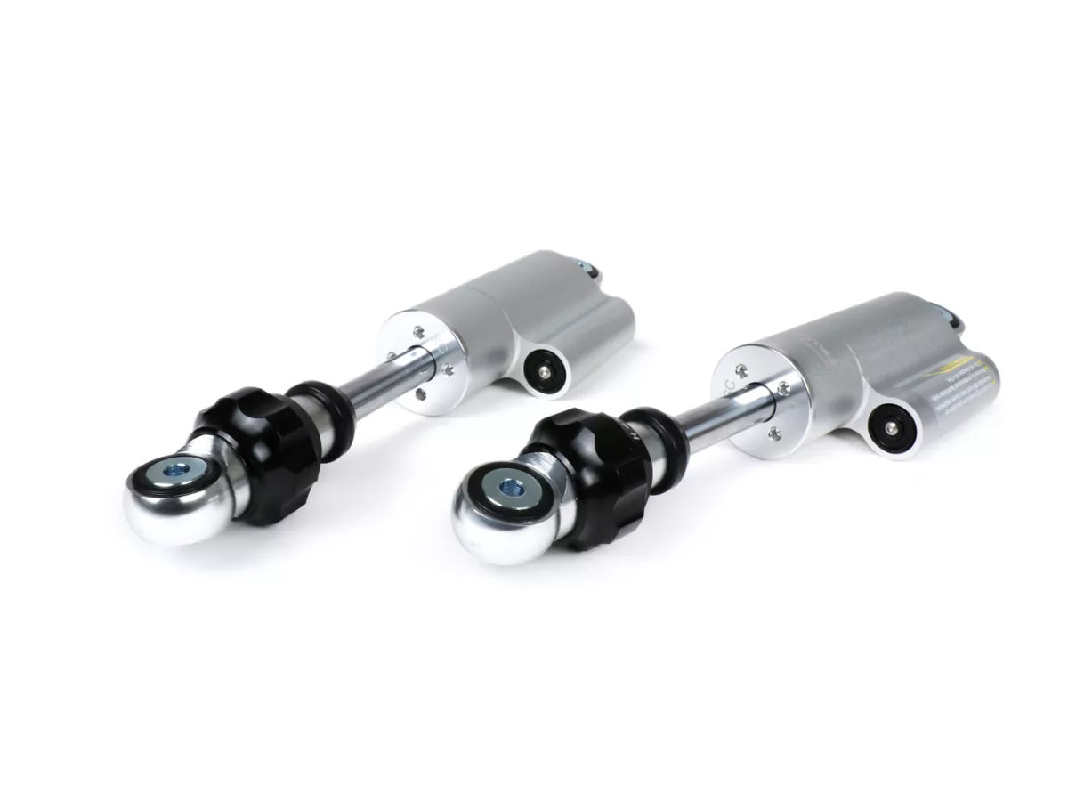 Pair of front shock absorbers -BGM PRO F16 COMPETITION- Lambretta LI, LIS, SX, TV (series 2-3), DL, GP - silver