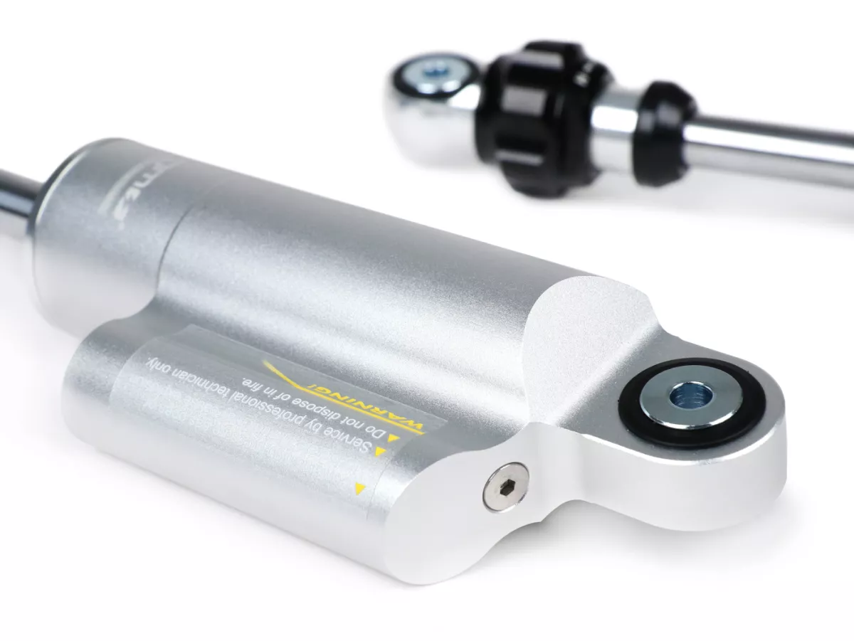 Pair of front shock absorbers -BGM PRO F16 COMPETITION- Lambretta LI, LIS, SX, TV (series 2-3), DL, GP - silver