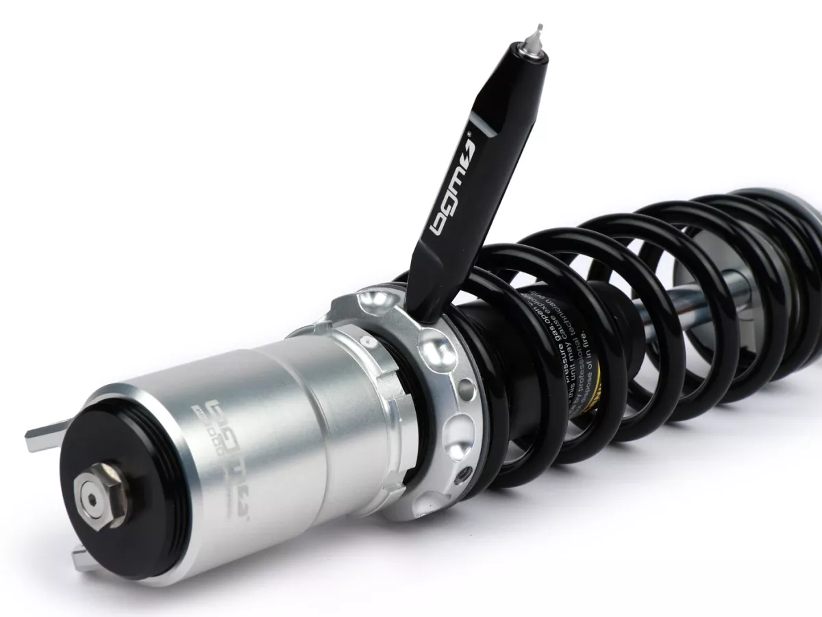 Ammortizzatore anteriore -BGM PRO SC/F1 SPORT, 240mm- Vespa PX80, PX125, PX150, PX200, T5 125cc - nero/argento