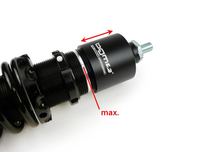 Bakre stötdämpare -BGM PRO SC/R1 SPORT, 330mm- Vespa PX80, PX125, PX150, PX200, T5 125cc, Rally180 (VSD1T), Rally200 (VSE1T), Sprint150 (VLB1T), TS125 (VNL3T), GT125 (VNL2T), GTR15 (VNL2T), V50, PV, ET3 - svart