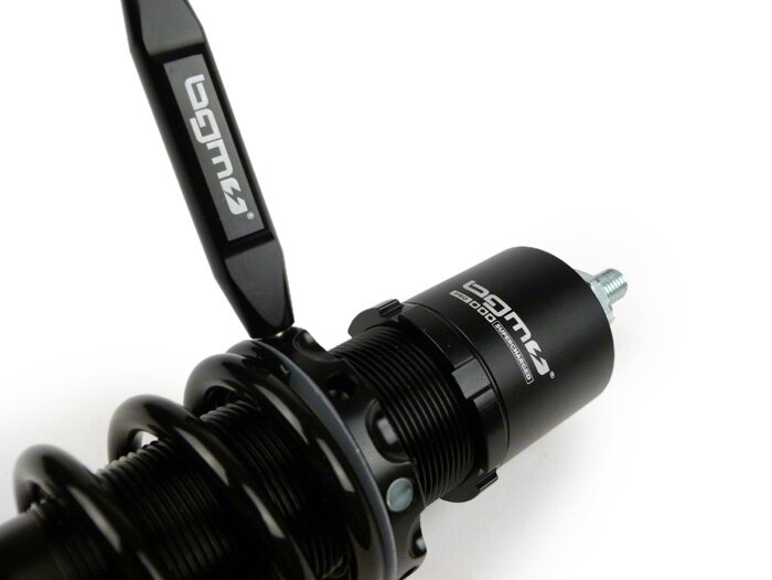Bakre stötdämpare -BGM PRO SC/R1 SPORT, 330mm- Vespa PX80, PX125, PX150, PX200, T5 125cc, Rally180 (VSD1T), Rally200 (VSE1T), Sprint150 (VLB1T), TS125 (VNL3T), GT125 (VNL2T), GTR15 (VNL2T), V50, PV, ET3 - svart