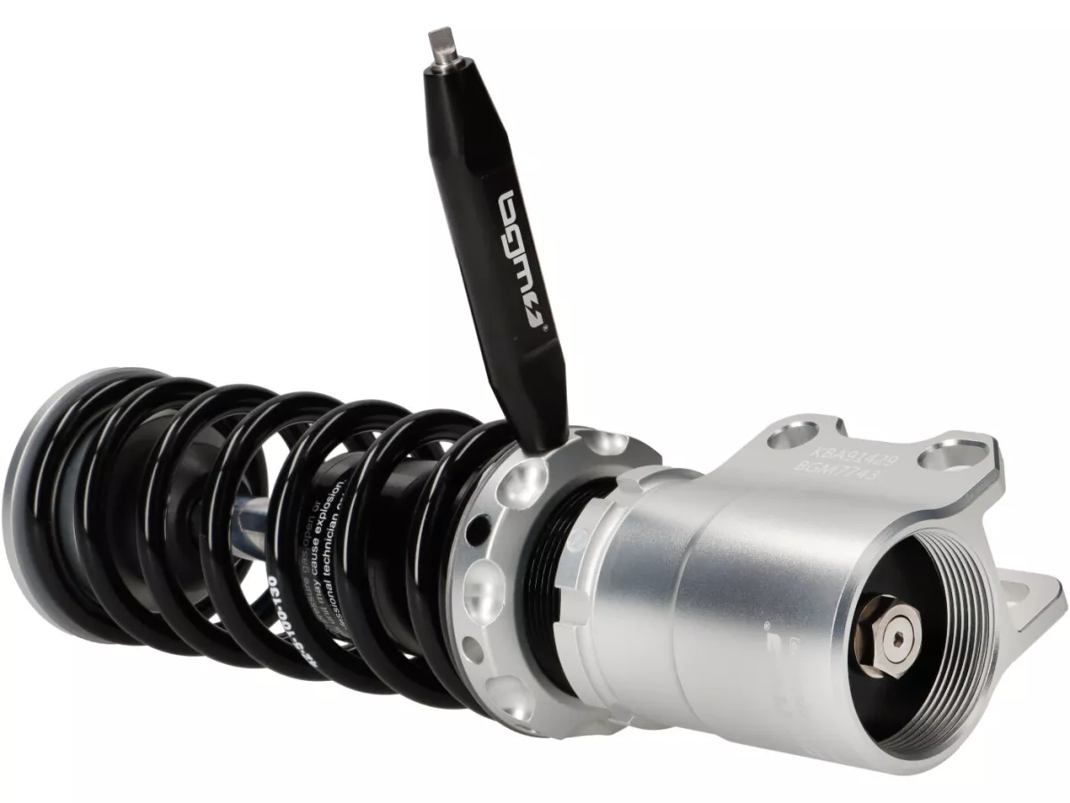 Front shock absorber -BGM PRO SC/F1 SPORT, 195mm + 205mm- Vespa PK -  black/silver