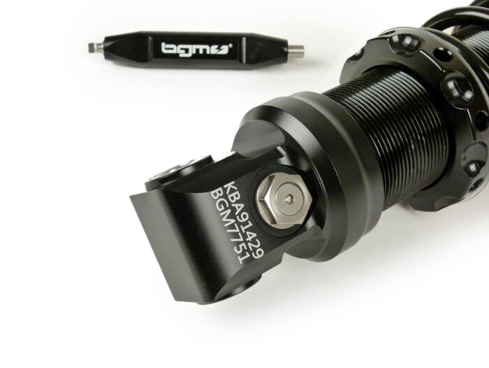 Schokdemper voor -BGM PRO SC/F1 SPORT, 275mm- Vespa Primavera 50 (2013-2016), Vespa Primavera 125 (2013-2016), Vespa Primavera 150 (2013-2016), Vespa Sprint 50 (2013-2016), Vespa Sprint 125 (2013-2016), Vespa Sprint 150 (2013-2016) - zwart