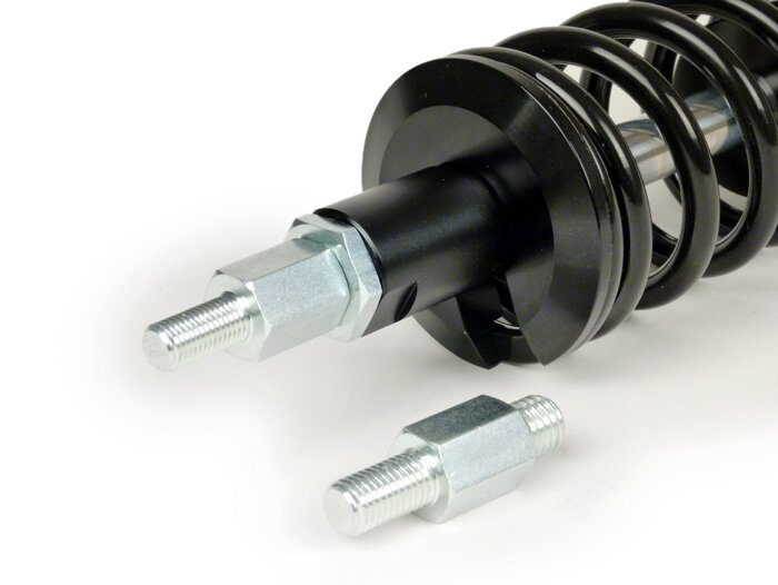 Shock absorber, rear-BGM PRO SC/R1 SPORT, 385mm- Vespa Wideframe VM1, VM2, VN1, VN2, VB1, VL1, VL2, VL3, GS150  - black