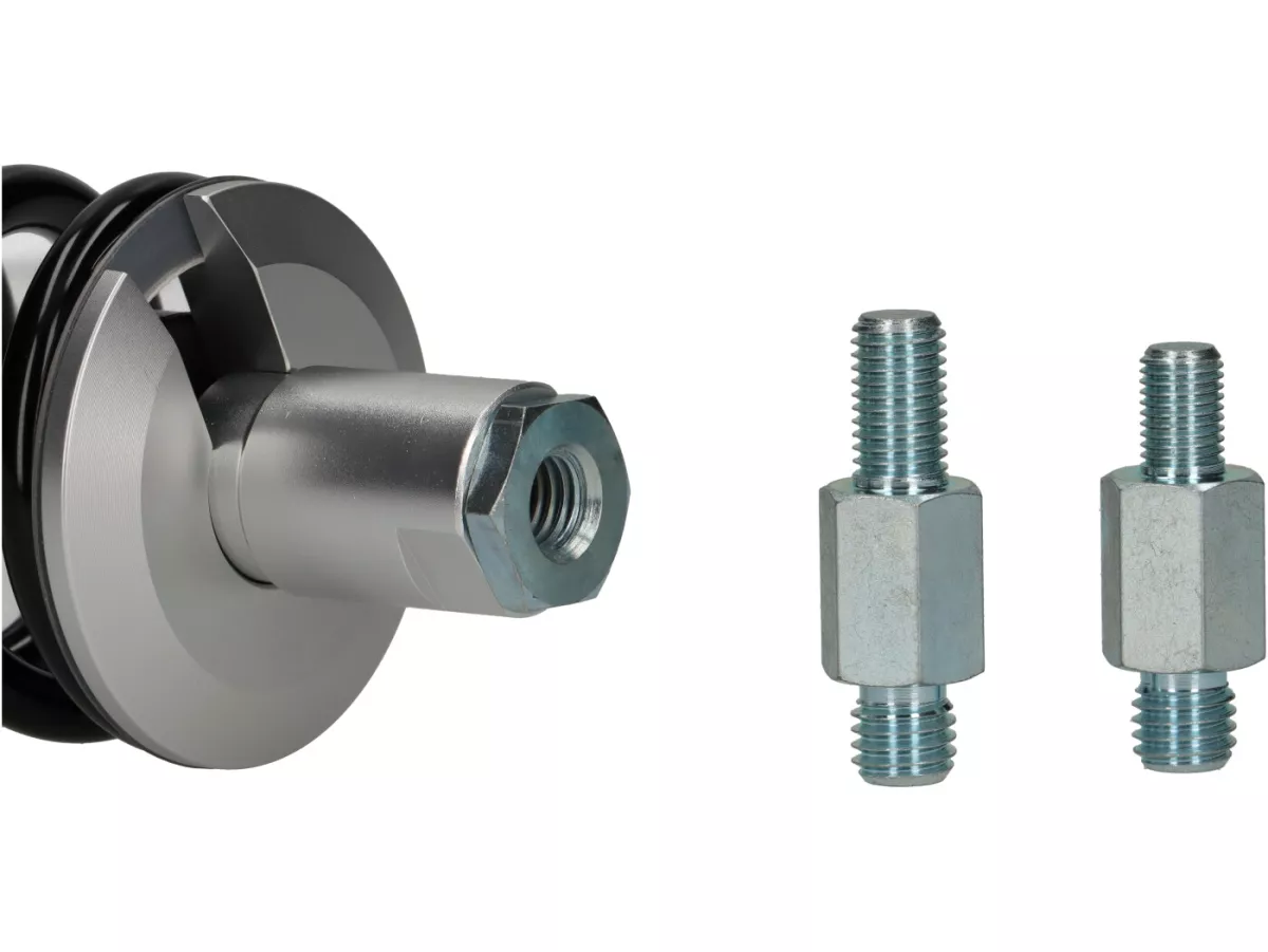 Amortisseur arrière -BGM PRO SC/R1 SPORT, 385mm- Vespa Wideframe VM1, VM2, VN1, VN2, VB1, VL1, VL2, VL3, GS150  - noir/argent
