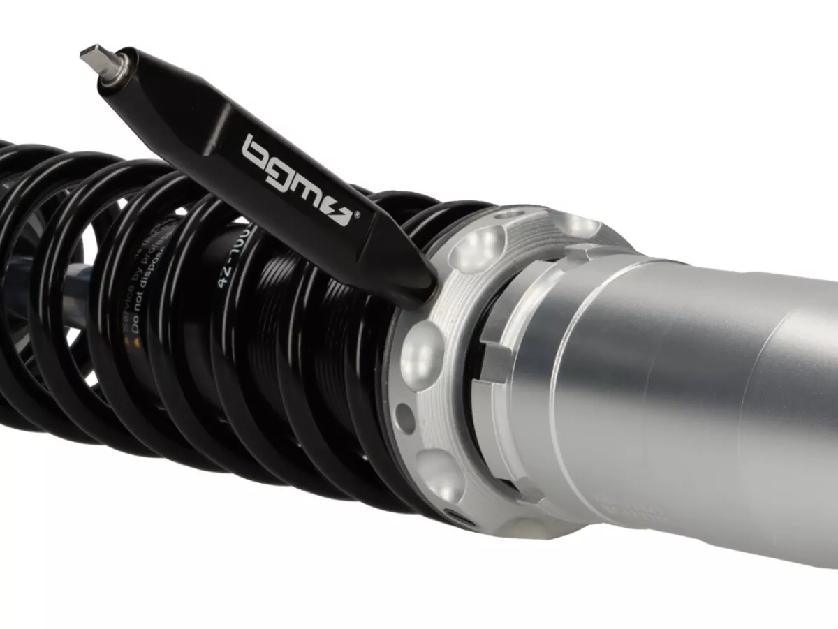 Amortisseur arrière -BGM PRO SC/R1 SPORT, 385mm- Vespa Wideframe VM1, VM2, VN1, VN2, VB1, VL1, VL2, VL3, GS150  - noir/argent