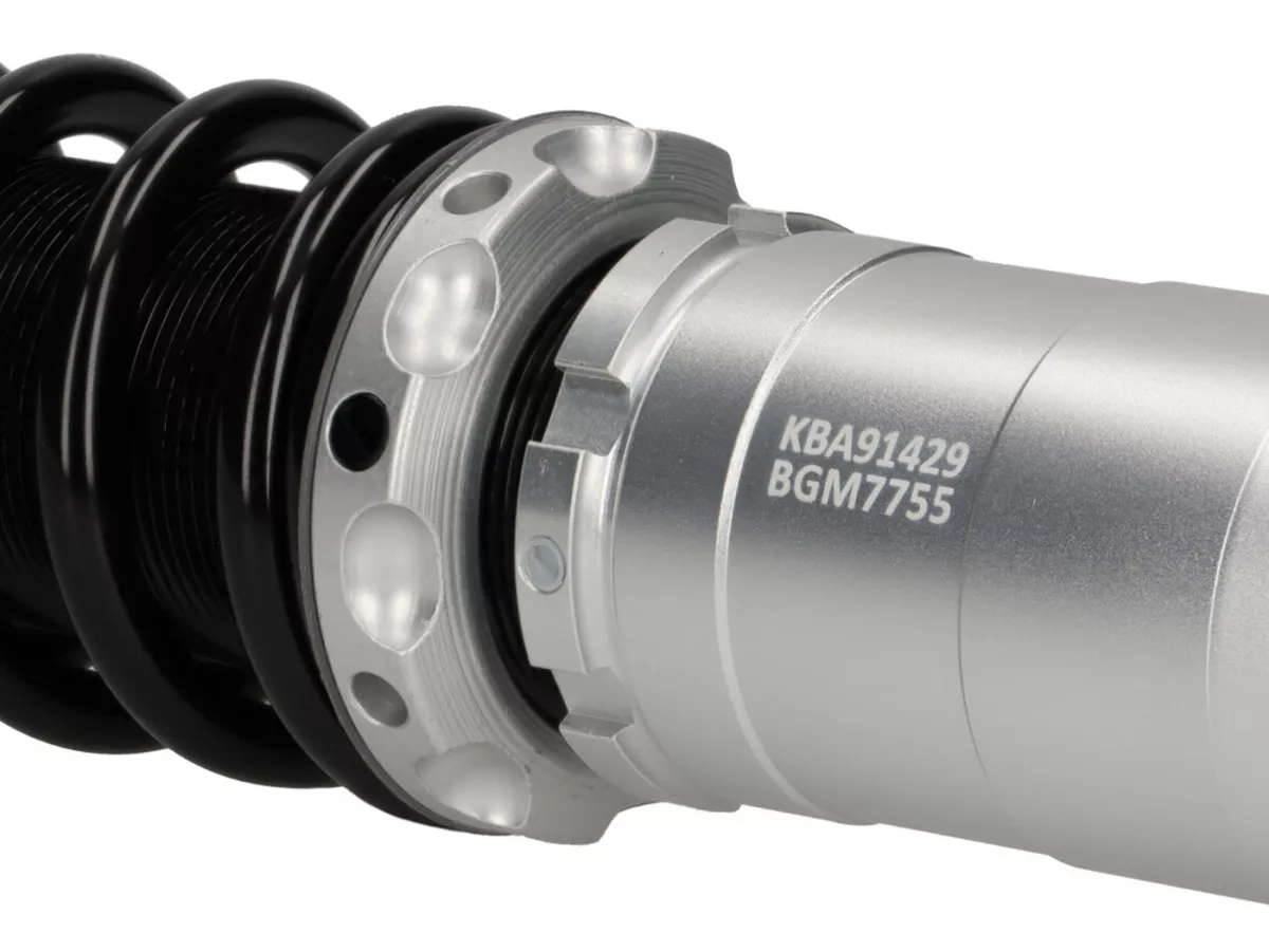 Amortisseur arrière -BGM PRO SC/R1 SPORT, 385mm- Vespa Wideframe VM1, VM2, VN1, VN2, VB1, VL1, VL2, VL3, GS150  - noir/argent
