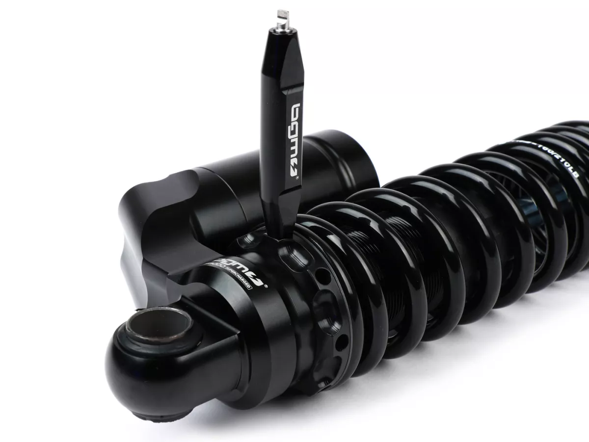 Rear shock absorber -BGM PRO COMPETITION RT H/L, 300-310mm- Lambretta LI, LIS, SX, TV, DL, GP - black