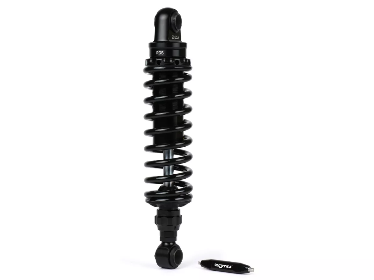 Achterschokdemper -BGM PRO R12 V3 Black Edition RGS, 300-310mm- Lambretta LI, LIS, SX, TV, DL, GP - zwart