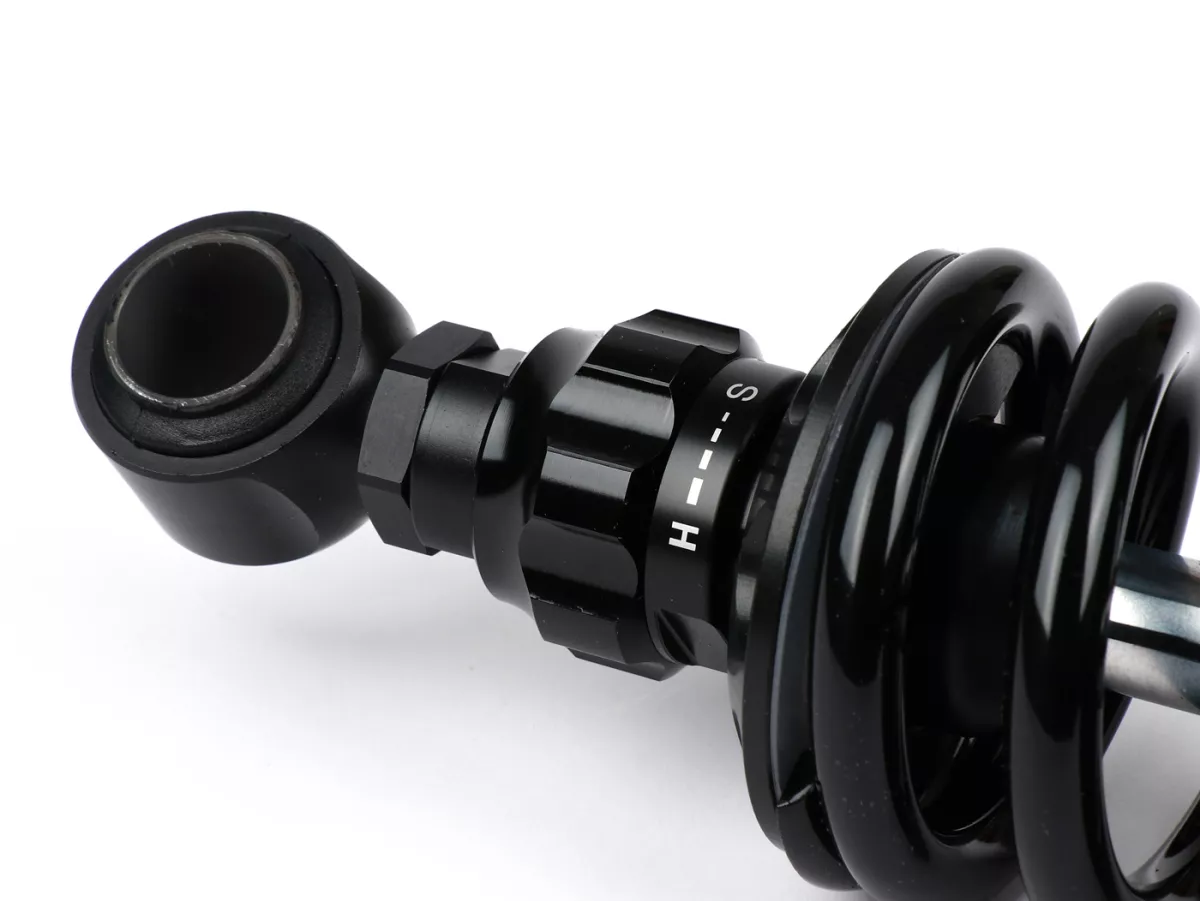 Achterschokdemper -BGM PRO R12 V3 Black Edition RGS, 300-310mm- Lambretta LI, LIS, SX, TV, DL, GP - zwart