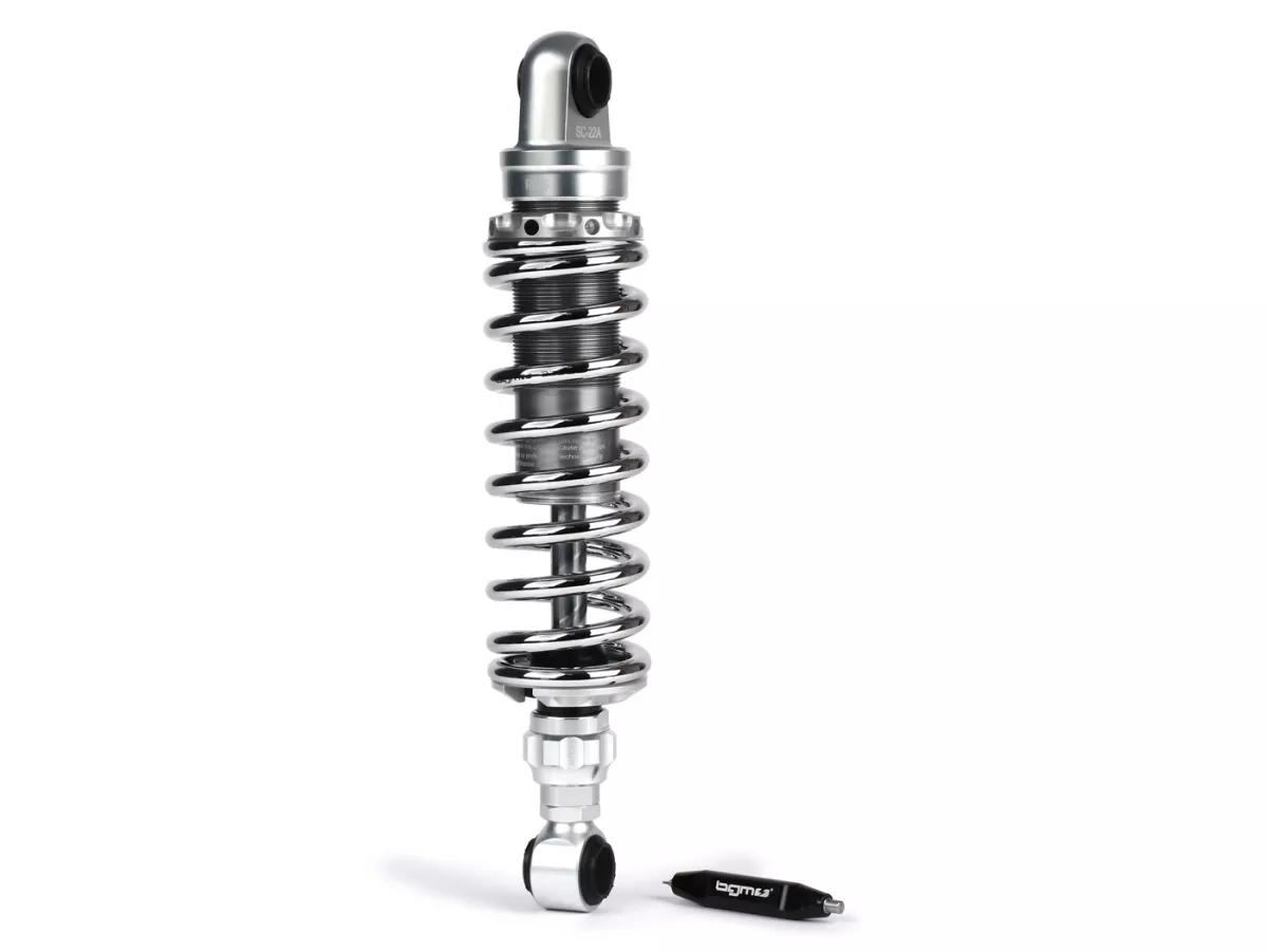 Achterschokdemper -BGM PRO R12 V3 Silver Edition RGS, 300-310mm- Lambretta LI, LIS, SX, TV, DL, GP - Chroom