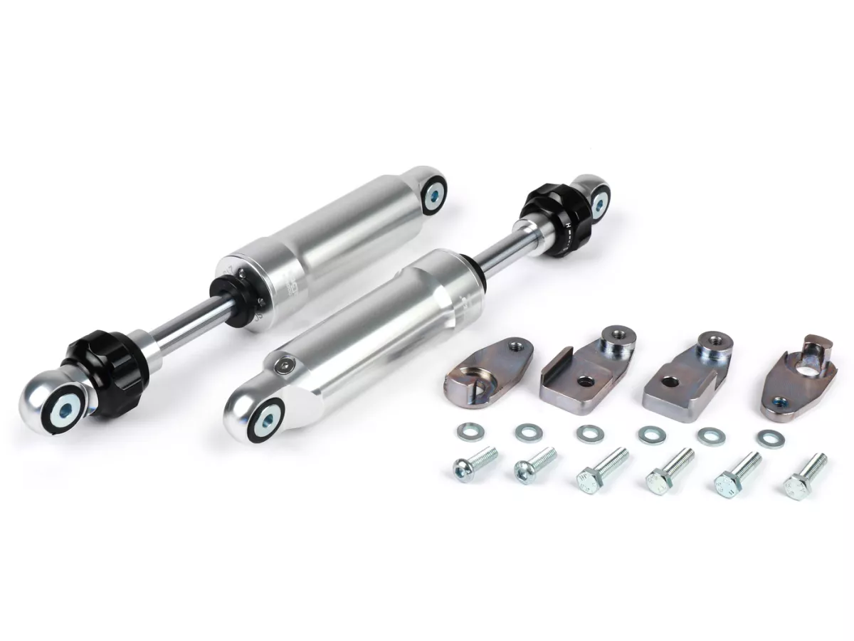 Set ammortizzatori -BGM Pro F16- Piaggio Ciao , ammortizzatore anteriore supplementare, argento
