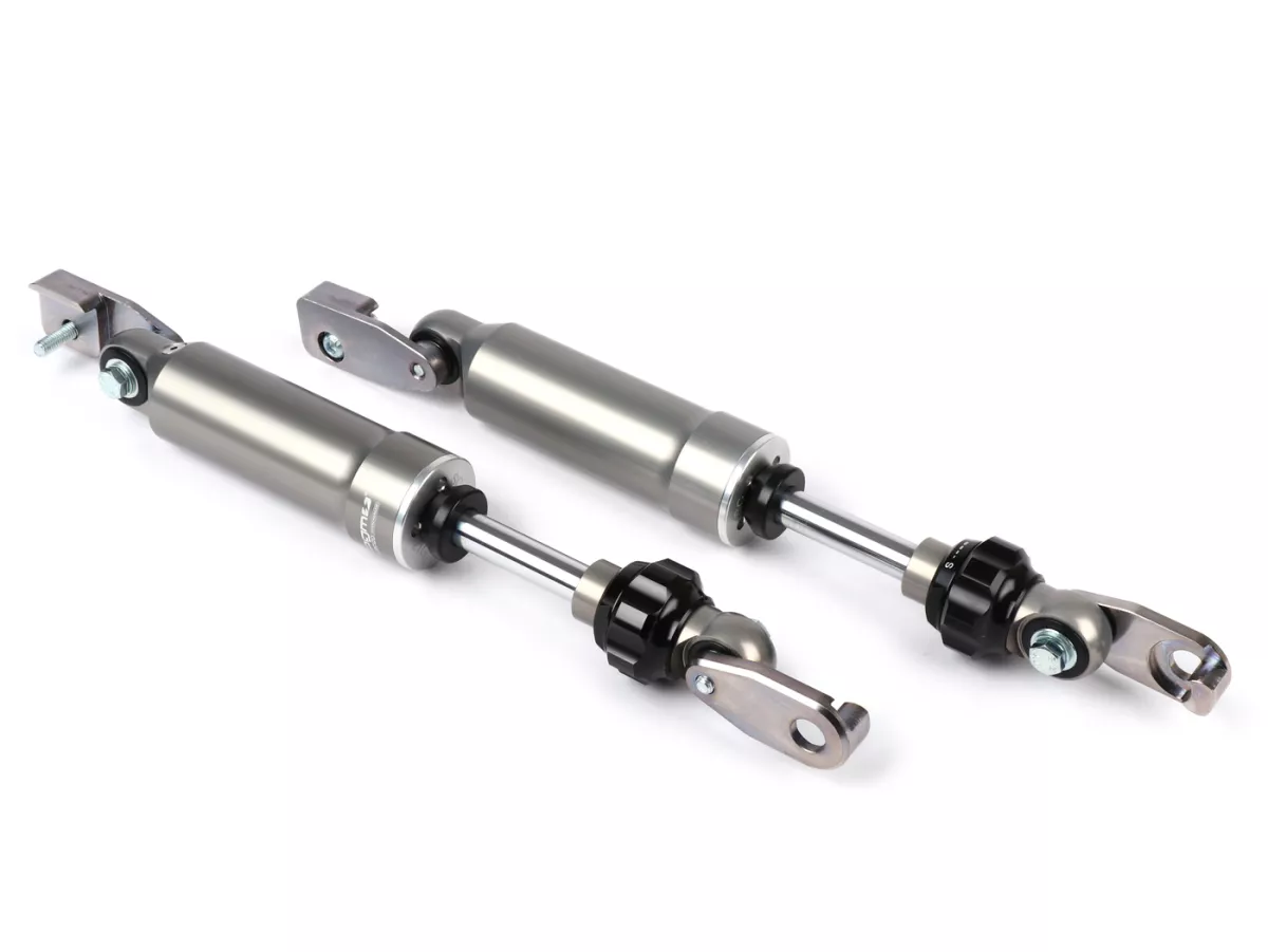 Shock absorber set -BGM Pro F16- Piaggio Ciao , additional shock absorber front, steel grey