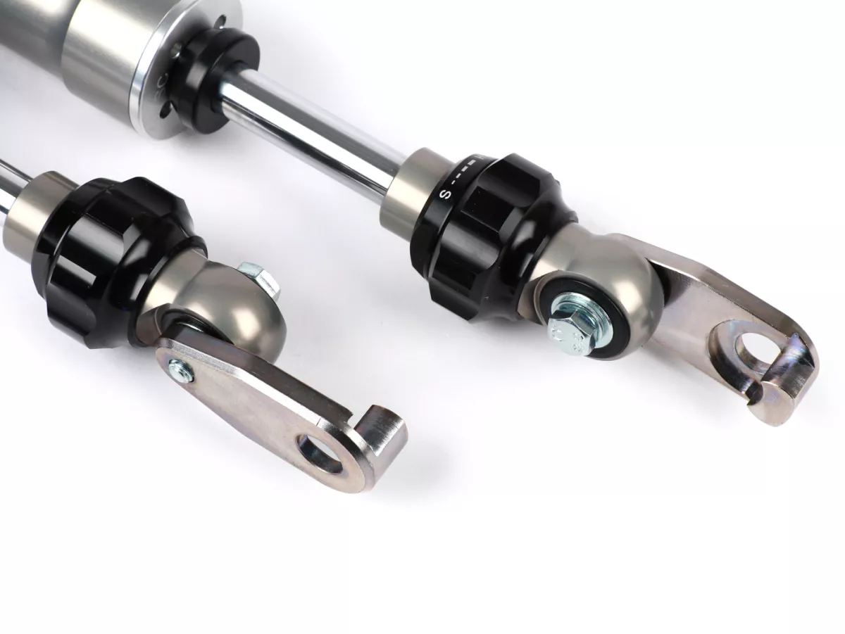 Shock absorber set -BGM Pro F16- Piaggio Ciao , additional shock absorber front, steel grey