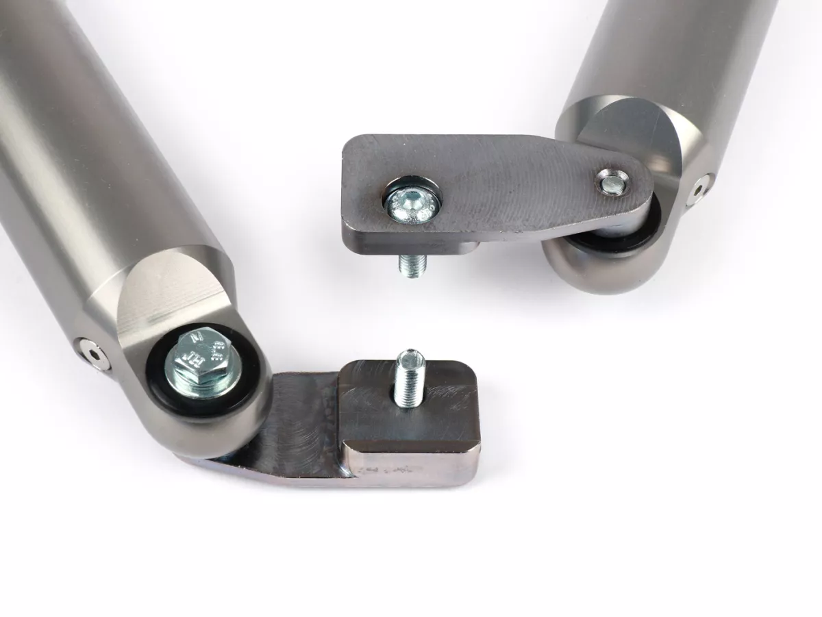 Shock absorber set -BGM Pro F16- Piaggio Ciao , additional shock absorber front, steel grey