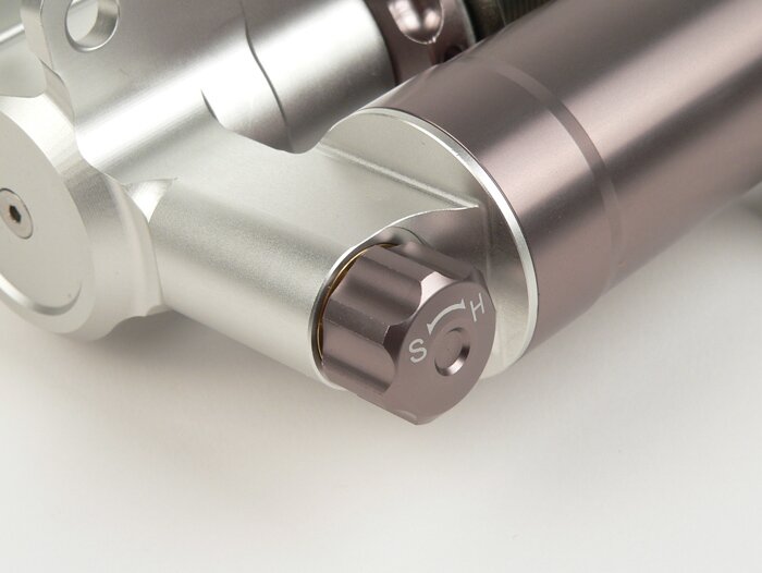 Amortiguador delantero -BGM PRO SC/F16 COMPETITION, 240mm- Vespa PX80, PX125, PX150, PX200, T5 125cc - gris