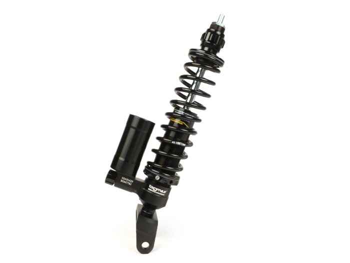 Amortiguador trasero -BGM PRO SC/R12 COMPETITION, 330mm- Vespa PX80, PX125, PX150, PX200, T5 125cc, Vespa Rally180 (VSD1T), Vespa Rally200 (VSE1T - Ducati), Sprint150 (VLB1T), TS125 (VNL3T), GT125 (VNL2T), GTR125 (VNL2T), V50, PV, ET3 - negro