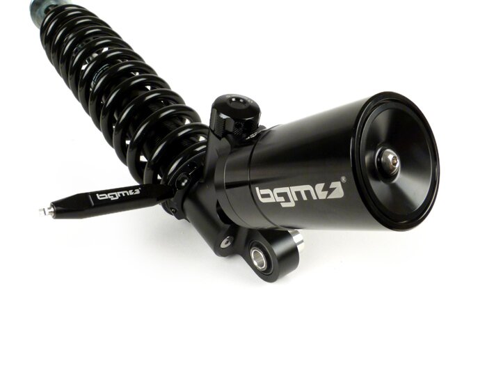 Shock absorber, rear -BGM PRO R12 COMPETITION, 365mm- Vespa Primavera 125, Vespa Primavera 150, Vespa Sprint 125, Vespa Sprint 150 - black