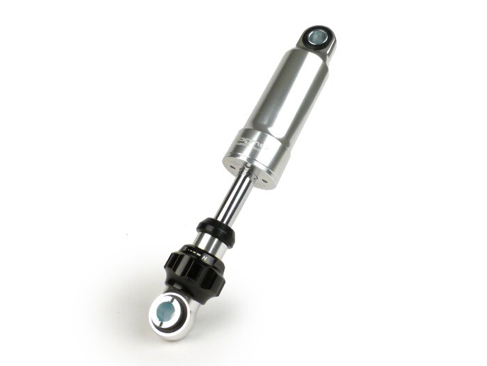 Schokdemper voor -BGM PRO SC F16 SPORT- Vespa Largeframe Rally180/200 (VSD1T/VSE1T), Sprint150 (VLB1T), GT125 (VNL2T), GTR125 (VNL2T), TS125 (VNL3T), GL150 (VLA1T), Super (VNC/VBC), VNA, VNB, VBA, VBB, Breedframe V30-33, VM, VN, VL, GS150 / GS3 (VS1-5T),