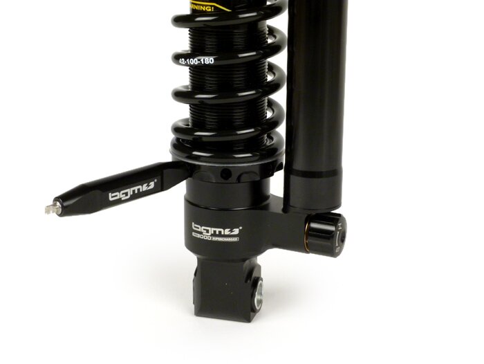 Shock absorber, front -BGM PRO F16 COMPETITION, 280mm (fixing type: lug) - Vespa GTS 300 (2014-2016), GTS 250 (2014-2016),- black