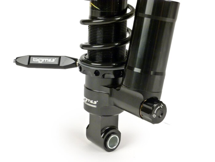 Schokdemper voor -BGM PRO F16 COMPETITION, 275mm- Vespa Primavera 50 (2013-2016), Vespa Primavera 125 (2013-2016), Vespa Primavera 150 (2013-2016), Vespa Sprint 50 (2013-2016), Vespa Sprint 125 (2013-2016), Vespa Sprint 150 (2013-2016) - zwart