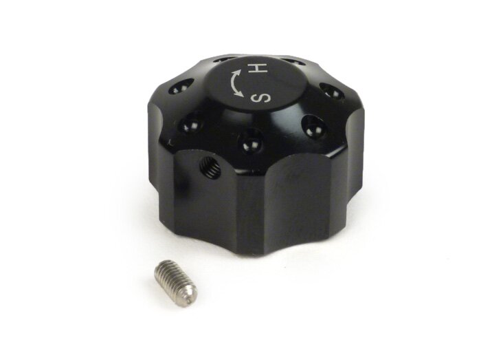 Damping adjustment wheel, soft/hard -BGM PRO- for shock absorbers of the series  BGM PRO R12, BGM PRO SC / R12, BGM PRO SC / F16 - black