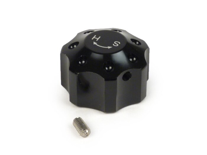 Damping adjustment wheel, soft/hard -BGM PRO- for shock absorbers of the series  BGM PRO R12, BGM PRO SC / R12, BGM PRO SC / F16 - black