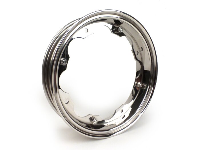 Llanta -BGM PRO- Lambretta LI Series 1-3, LI S, SX, TV Series 2-3 - Acero inoxidable pulido