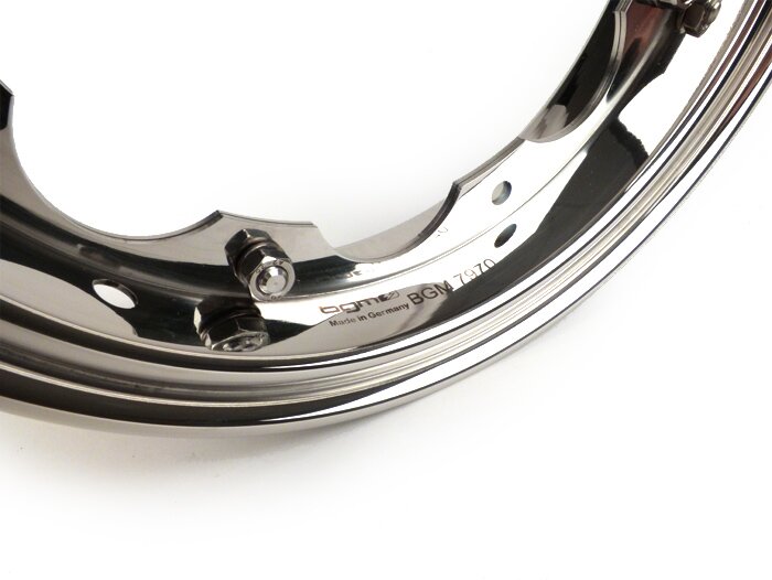 Llanta -BGM PRO- Lambretta LI Series 1-3, LI S, SX, TV Series 2-3 - Acero inoxidable pulido