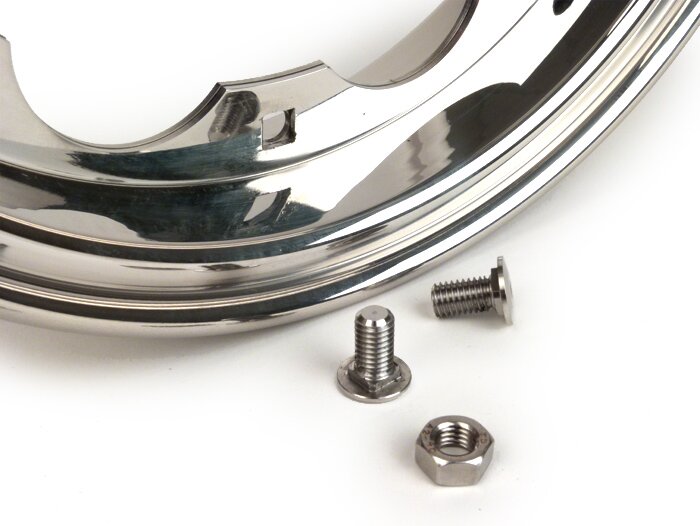 Llanta -BGM PRO- Lambretta LI Series 1-3, LI S, SX, TV Series 2-3 - Acero inoxidable pulido